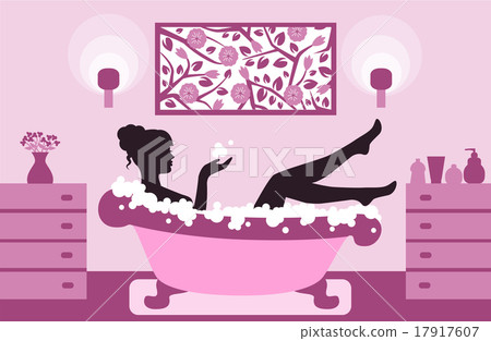 woman relaxing in bath foam 17917607