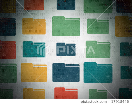 Business concept: Folder icons on Digital Paper 17918446
