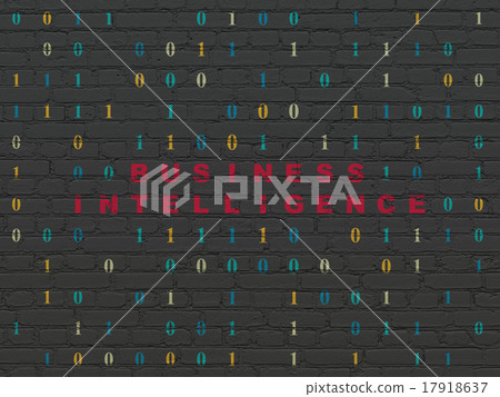 Finance concept: Business Intelligence on wall Finance concept: Business Intelligence on wall 17918637