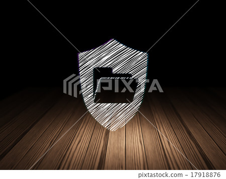 Business concept: Folder With Shield in grunge 17918876