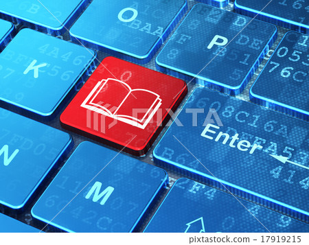 Science concept: Book on computer keyboard Science concept: Book on computer keyboard 17919215