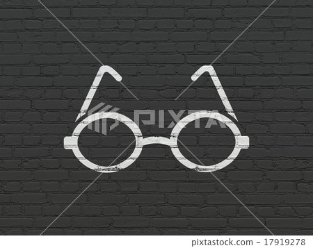 Science concept: Glasses on wall background Science concept: Glasses on wall background 17919278
