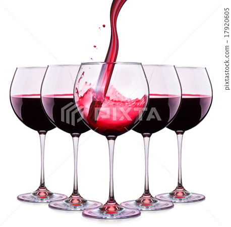 Set from glasses with wine isolated on a white  17920605