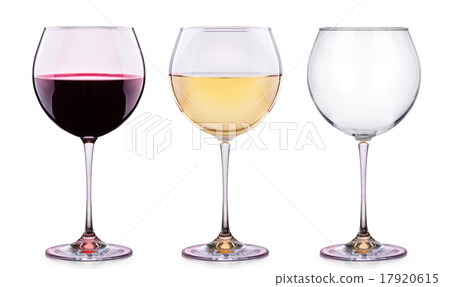 Set from glasses with wine isolated on a white Set from glasses with wine isolated on a white 17920615