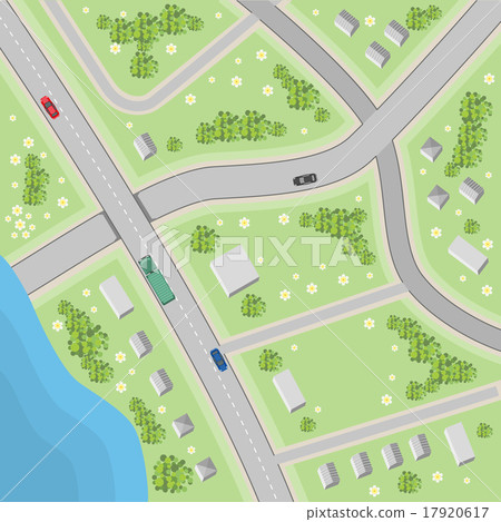 Map with driving directions. Top view 17920617