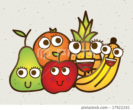 fruits design over gray background vector... - Stock Illustration ...