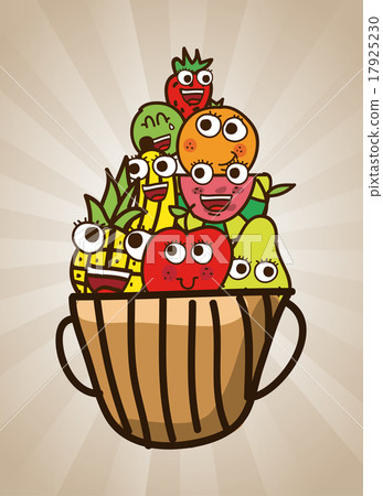 fruits design over gray background vector... - Stock Illustration ...