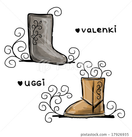 Felt boots and uggi, sketch for your design 17926935