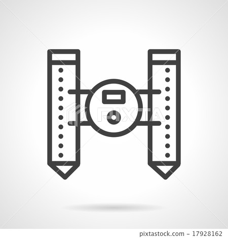 Unmanned floating robot black line vector icon Unmanned floating robot black line vector icon 17928162
