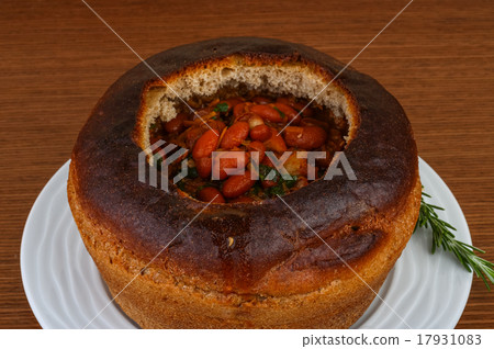 Bean soup in bread Bean soup in bread 17931083