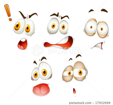Set of different emoticons on white Set of different emoticons on white 17932699