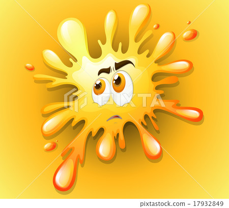 Yellow splash with worried face Yellow splash with worried face 17932849