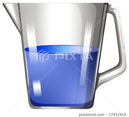 Blue substance in glass beaker 17932918