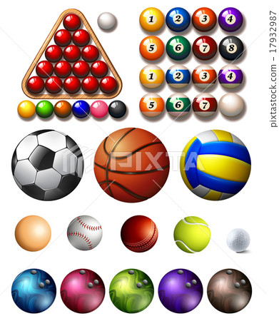 插圖素材: different kind of balls of many sports