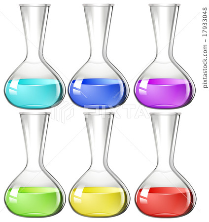 Liquid substance in glass beakers 17933048