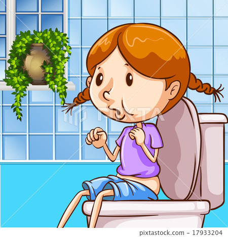 Little girl using toilet Little girl using toilet 17933204