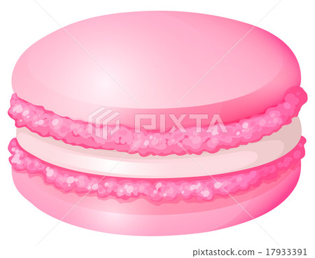 Pink macaron with cream 17933391