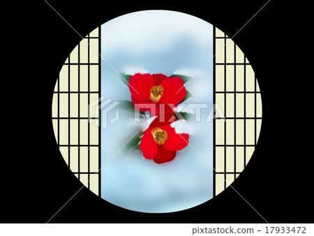 Snowcapped in a round window 17933472