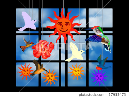 Window decoration · sun and birds Window decoration · sun and birds 17933473