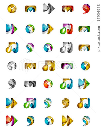 Set of abstract universal web icons, business 17934958