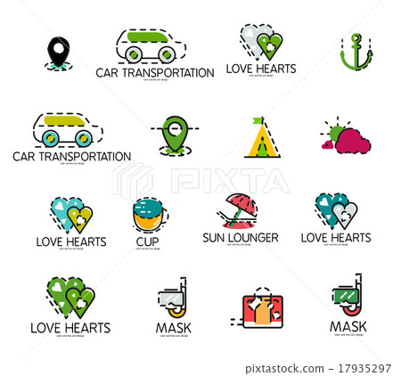 Set of abstract travel logo icons. Business, app 17935297