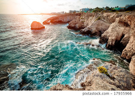 Sea Caves in Ayia Napa, Cyprus. Color tone tuned 17935966