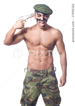 Soldier isolated on the white background Soldier isolated on the white background 17936162