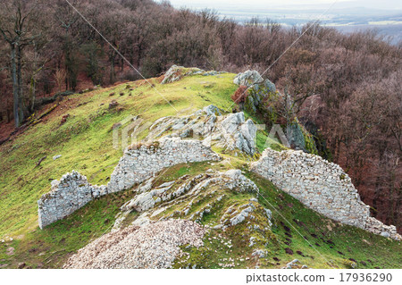 Ruins of castle Hrusov and surrounding countryside Ruins of castle Hrusov and surrounding countryside 17936290
