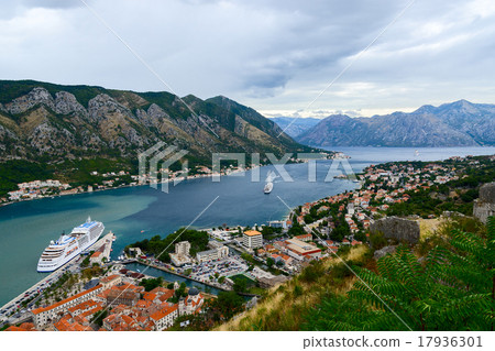Top view of the Bay of Kotor, Montenegro 17936301