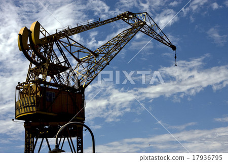 street lamp clouds and crane street lamp clouds and crane 17936795