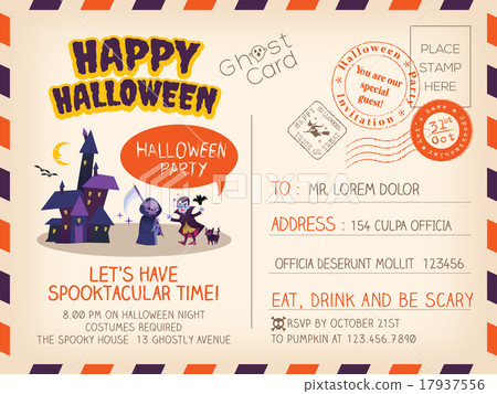 Happy Halloween Vintage Postcard background Happy Halloween Vintage Postcard background 17937556