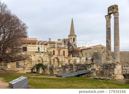 Ruins of roman theatre in Arles - France 17938166