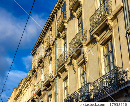 Facade of a building in Montpellier - France 17938336