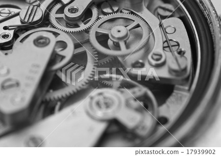 Black and white macro photo metal clockwork Black and white macro photo metal clockwork 17939902