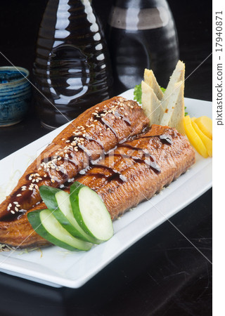 japanese cuisine. unagi or eel on the background japanese cuisine. unagi or eel on the background 17940871