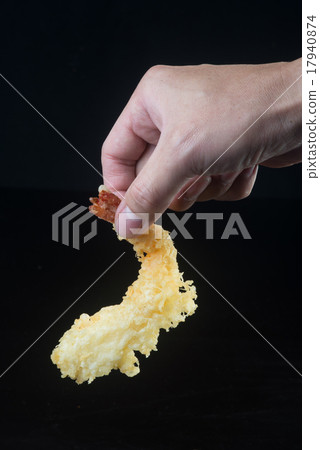 japanese cuisine. tempura prawn on the background japanese cuisine. tempura prawn on the background 17940874