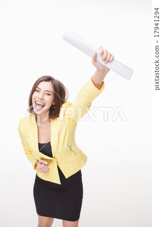 successful business woman on white background 17941294