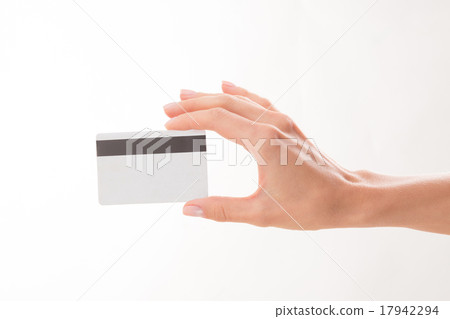 Woman holding credit card 17942294