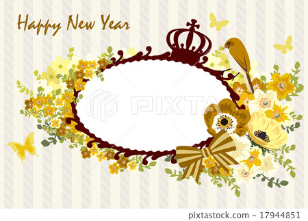 Flower and bird with frame picture Flower and bird with frame picture 17944851