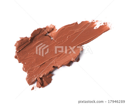 Brown color lipstick stroke on white background 17946289