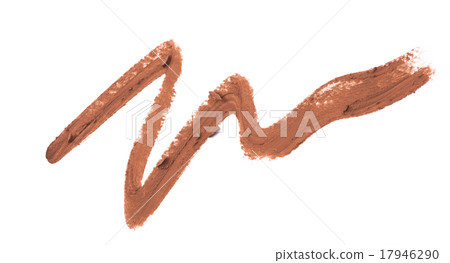 Brown color lipstick stroke on white background 17946290