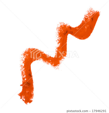 Orange colour lipstick stroke on background 17946291
