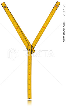 Font Y - Old Yellow Meter Ruler 17947173