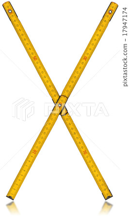 Font X - Old Yellow Meter Ruler 17947174