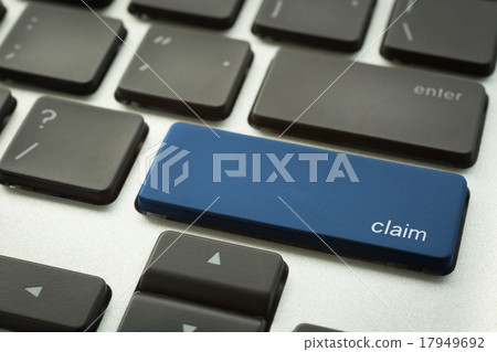 Laptop keyboard with typographic CLAIM button 17949692