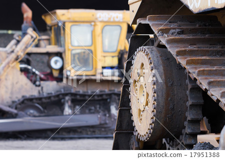 Close up  bulldozer in construction site 17951388
