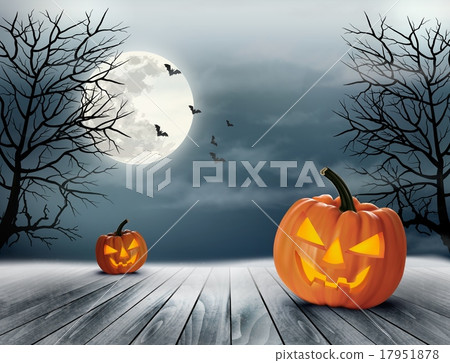 Halloween spooky background. Vector 17951878