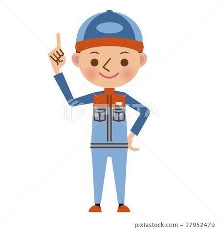 Automotive mechanic pointing to a finger 17952479