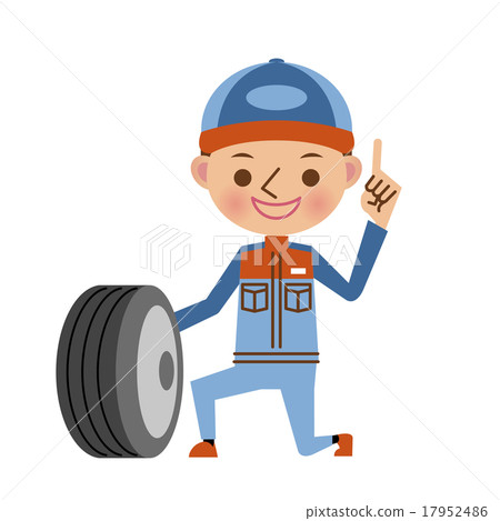 汽車修理工交換輪胎 17952486