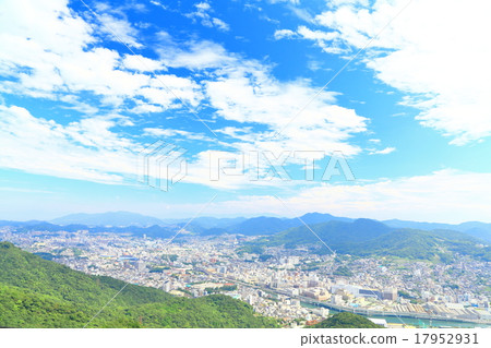 Blue sky and cityscape landscape (Nagasaki Prefecture) Blue sky and cityscape landscape (Nagasaki Prefecture) 17952931